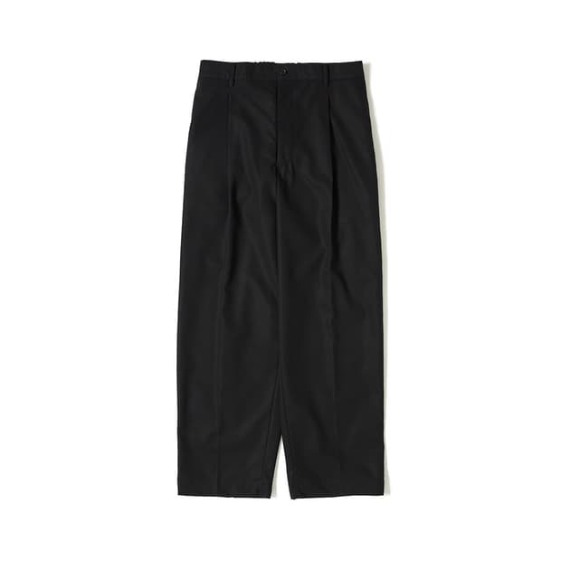 WOOLY COTTON TWILL WIDE TAPERED SLACKS 1