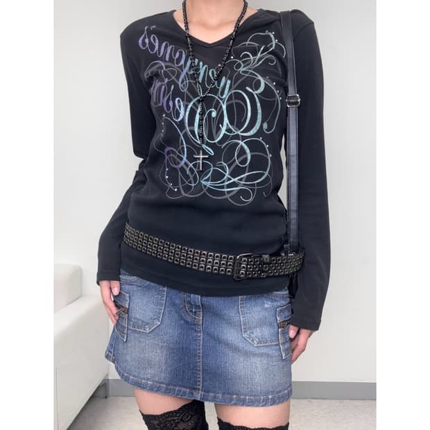 빈티지 락시크 블랙 펑크 롱슬리브