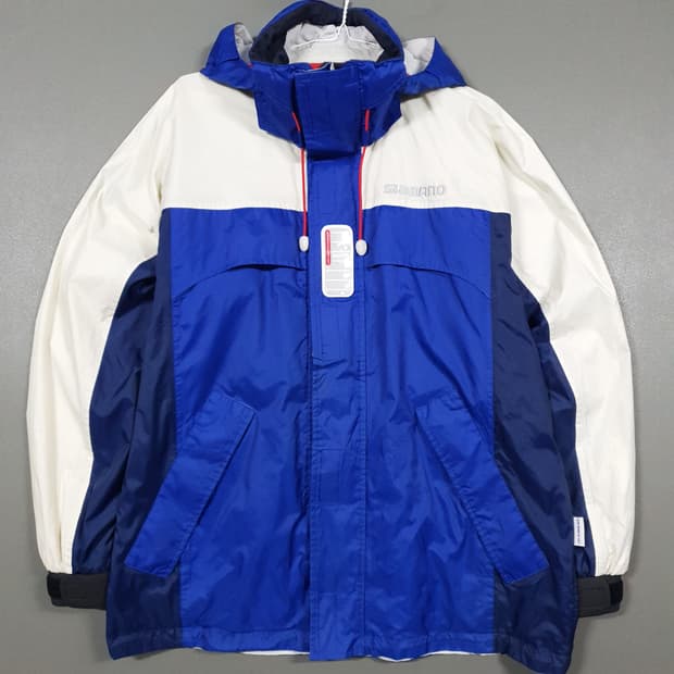 실측 2XL) 시마노 드라이쉴드 NP 마린 배색 바람막이 후드 자켓