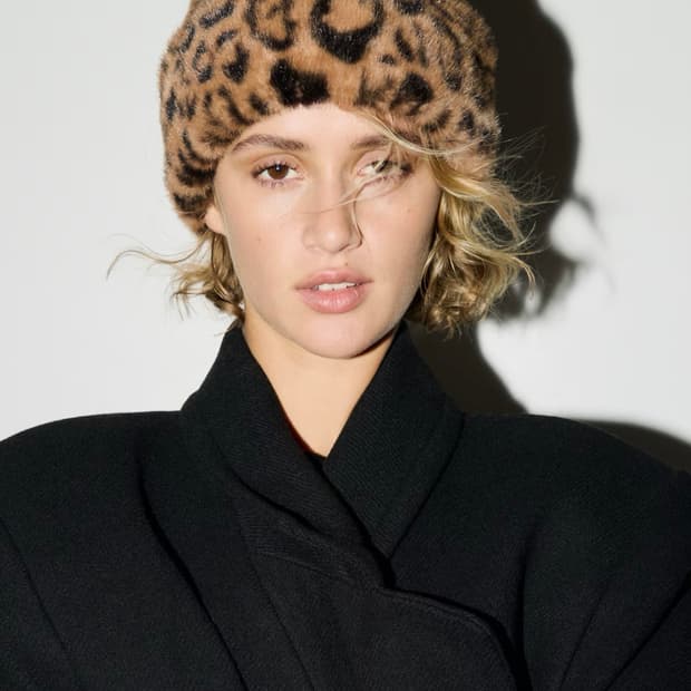 h&m 흐앤므 레오파드 털 비니