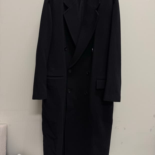 오라리 슈퍼 파인 울 모저 체스터필드 코트 블랙 - 24AW