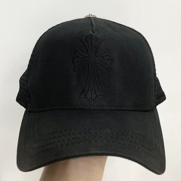 [OS]크롬하츠 크로스 왁스드 데님 베이스볼 캡 블랙