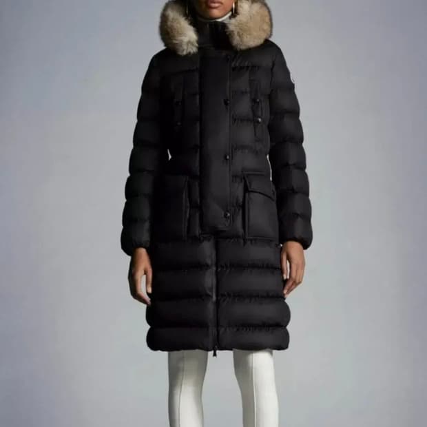 몽클레어 블랙 클로에 구스 롱 다운 자켓