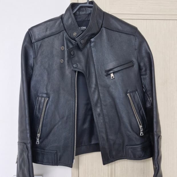 Vintage goat leather biker jacket