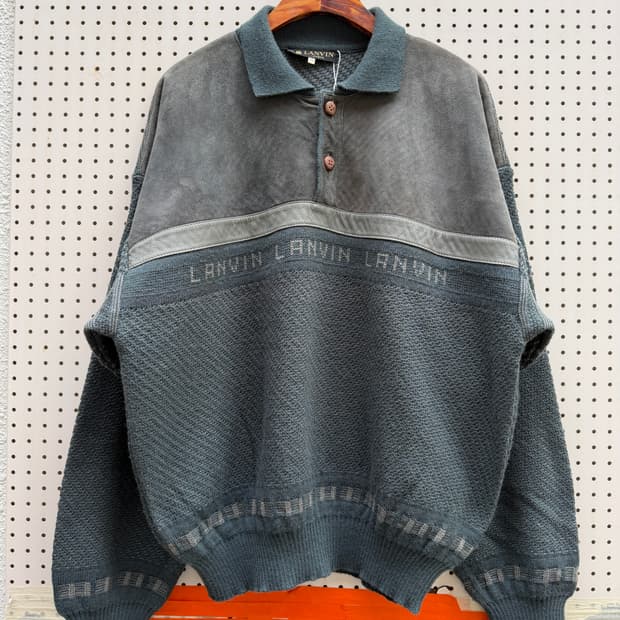 1990s LANVIN PARIS SUEDE LEATHER 랑방 스웨터