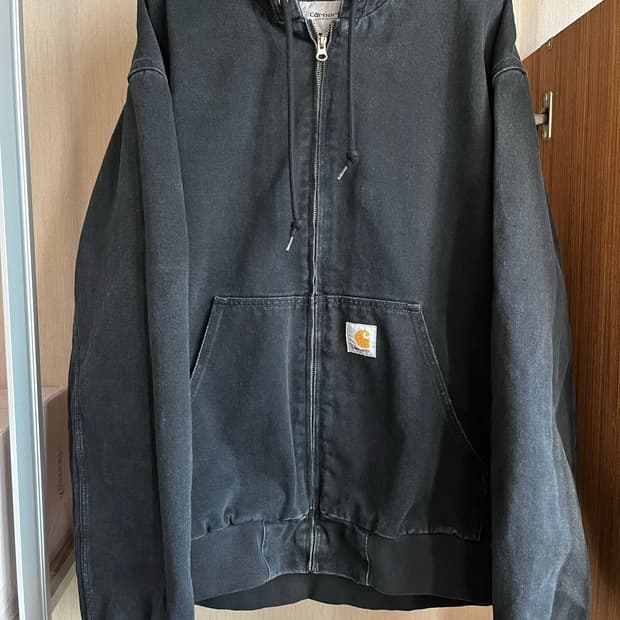 칼하트 WIP 메이틀랜드 데님 OG 액티브 자켓 블랙 스톤 워시드