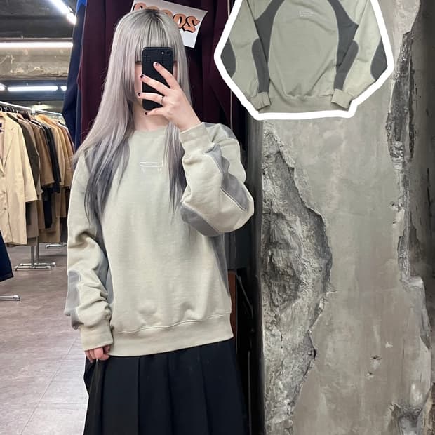 PHYPS® X MU:P 스티치 맨투맨 베이지 S  #csz3520