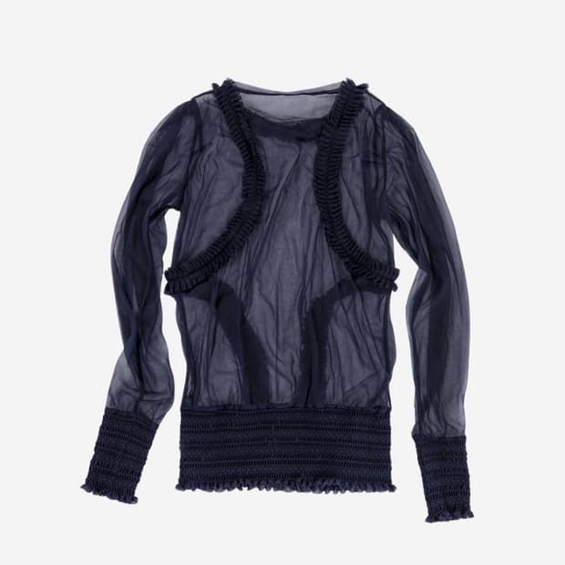 울리카 상투스 메쉬 스웻셔츠 네이비 pleated navy