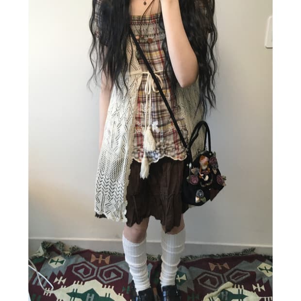 forest check girl set