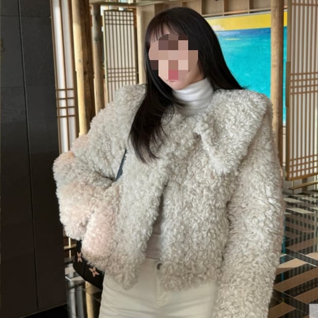 끌로네 핸드메이드 양털 무스탕 퍼자켓