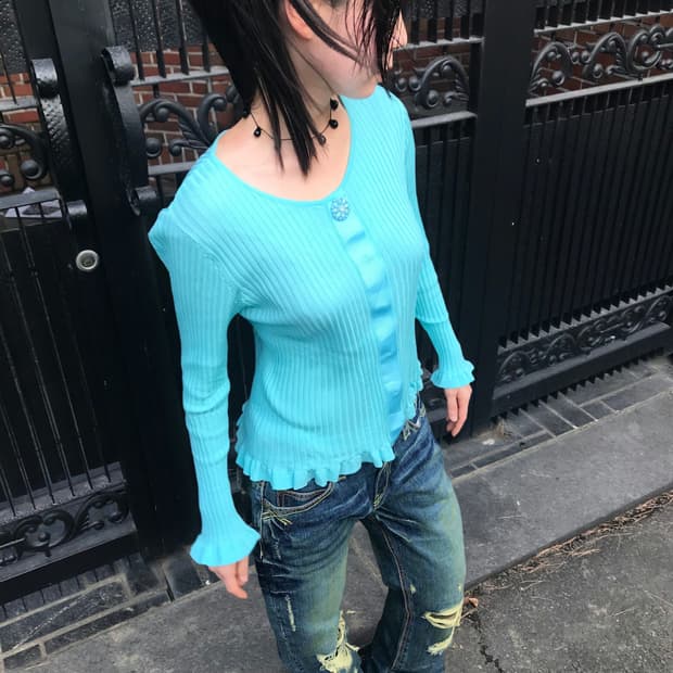  vintage damage denim pants (30inch)