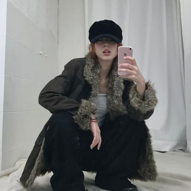 (세트 할인 가능) 빈티지 브라운 퍼 무스탕 자켓