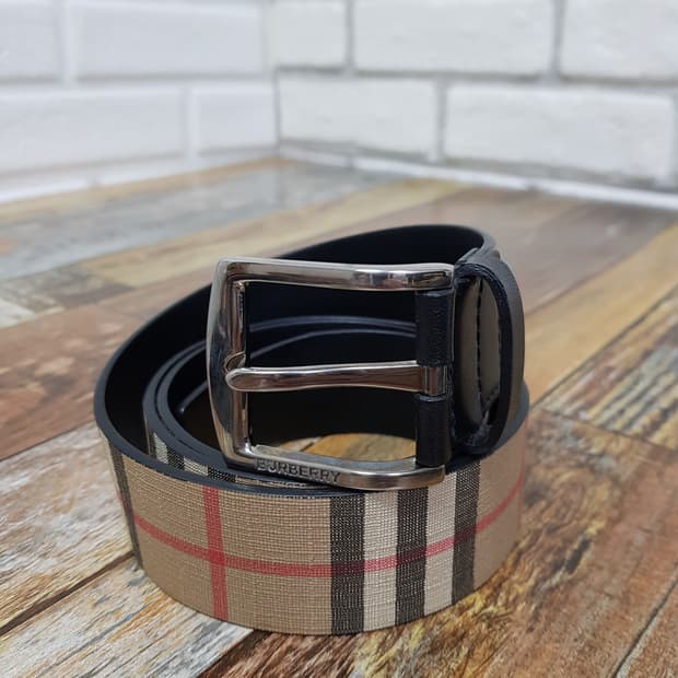 [36~40/정품] 버버리 체크레더 남성벨트