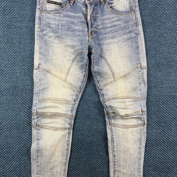 Philipp Plein일리걸 파이트 클럽 슈퍼 스트레이트 컷 데님