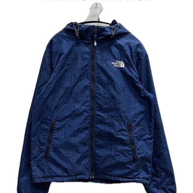 노스페이스 그리드 패턴 바람막이 네이비