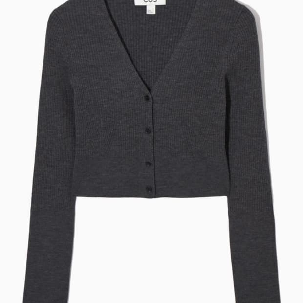 COS 리브드 니트 메리노 울 가디건