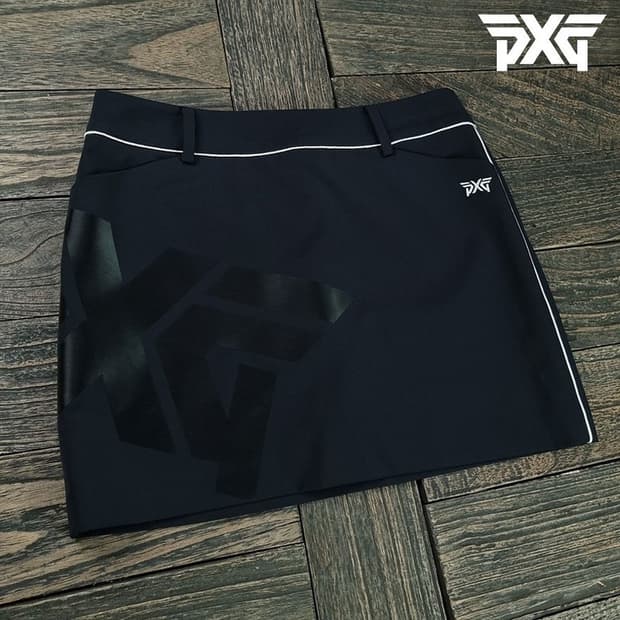 [PXG] 빅로고 프린팅 골프 미니스커트 블랙 M19042