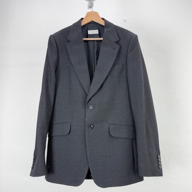 드리스반노튼 블랙 부클레 싱글 브레스티드 블레이저 자켓