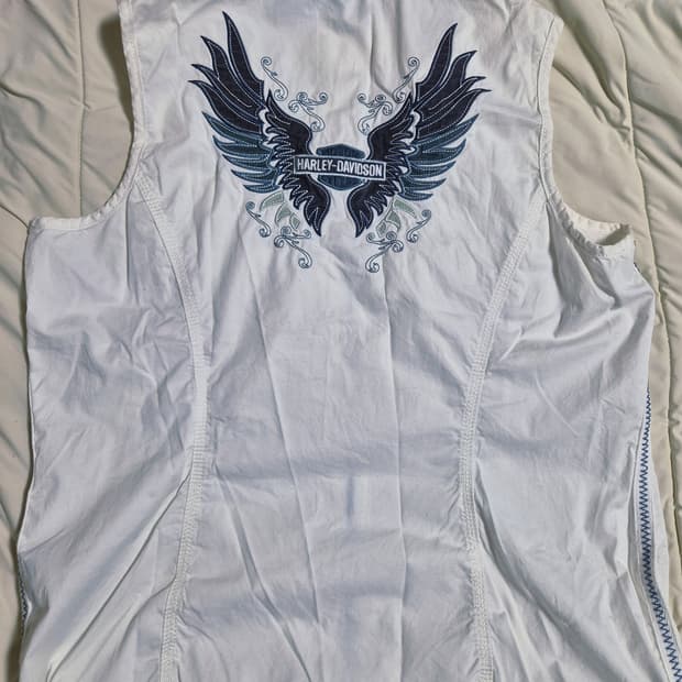 Harley Davidson 할리데이비슨 화이트 베스트