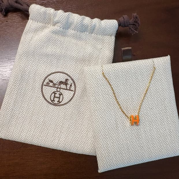 에르메스 팝아슈 펜던트 골드하드웨어&오랑쥬