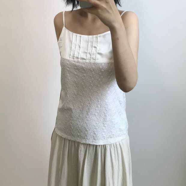 빈티지 새틴 펀칭 콤보 나시