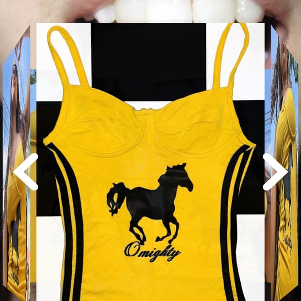 HORSE LOGO CORSET CAMI IN YELLOW
