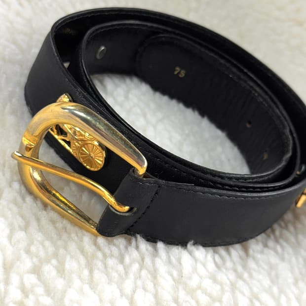 셀린느 마차 로고 레더 벨트