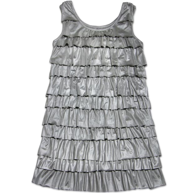 Silver Tiered Ruffle dress