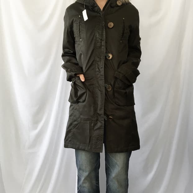 Fake fur hood filed jacket