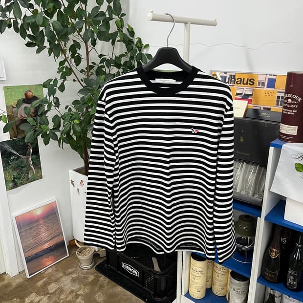 메종키츠네 스트라이프 롱슬리브 XL
