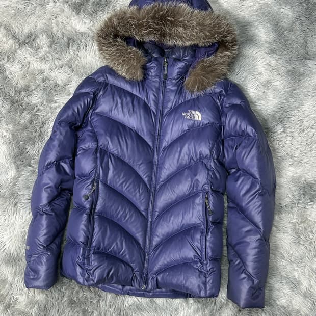 노스페이스 700 퍼 후드 숏패딩 L