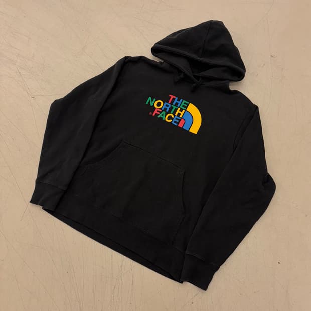 노스페이스 컬러 빅로고 후드티