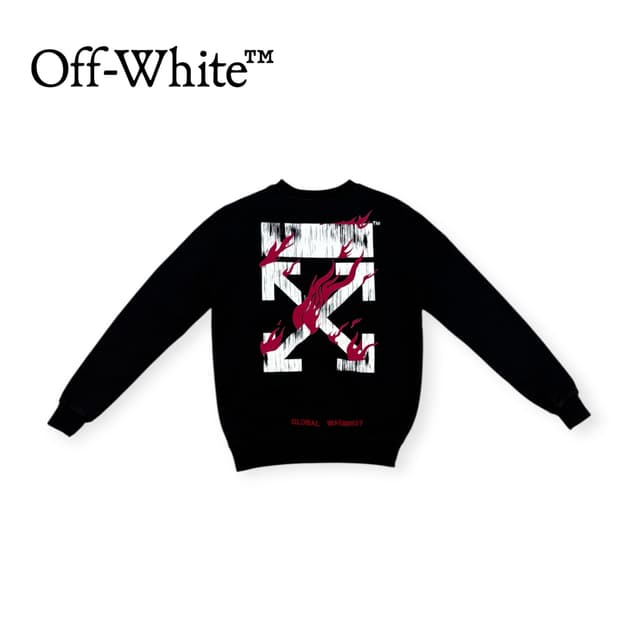 오프화이트 Global warming 맨투맨