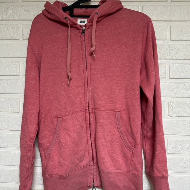 일본 유니클로 핑크 후드집업