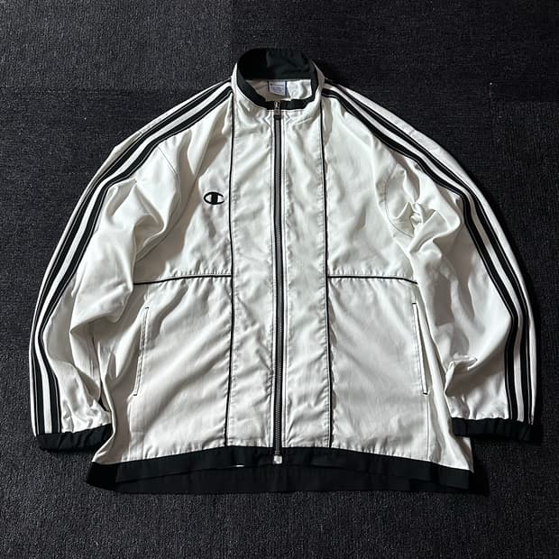 00s 올드스쿨 챔피온 화이트블랙 자켓 XL