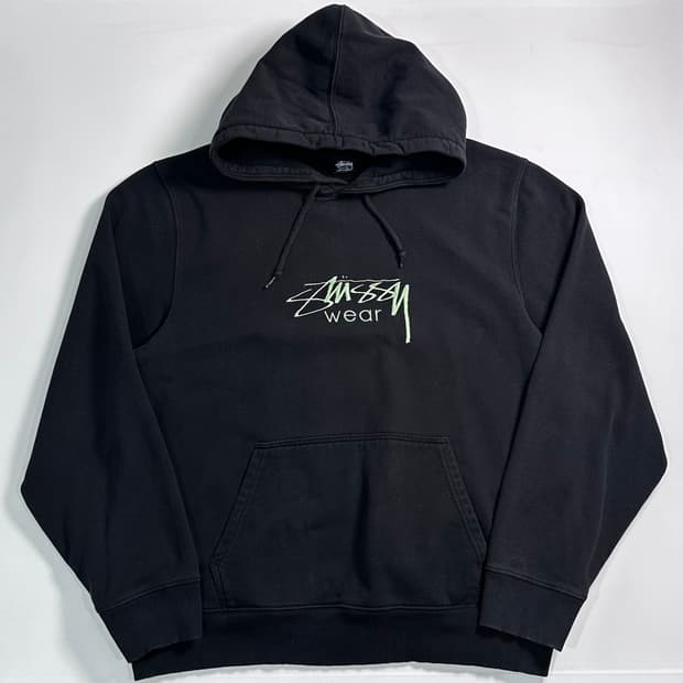 스투시 Wear 블랙 후드티 
