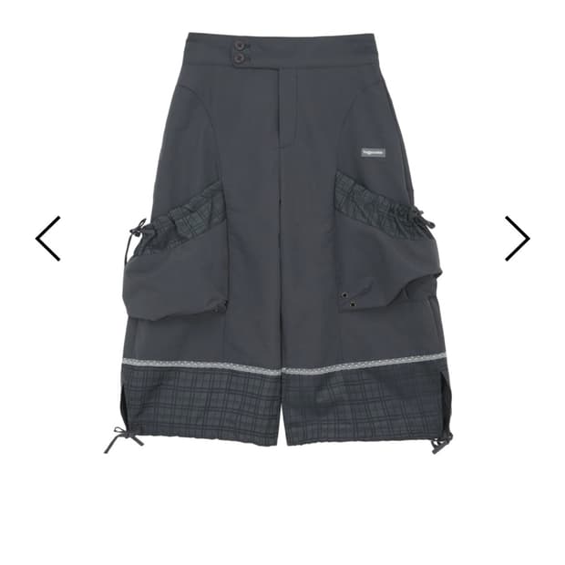 허그유어스킨 체크 버뮤다 팬츠 차콜