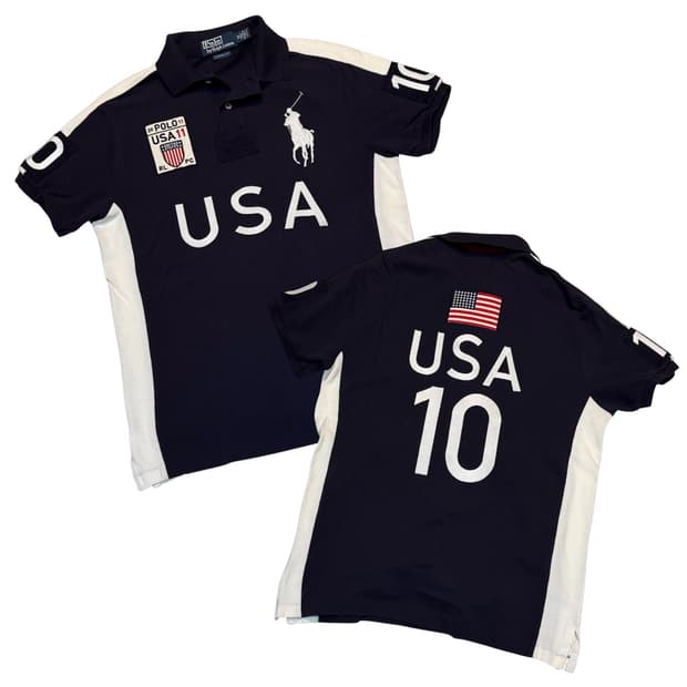 폴로 랄프로렌 빅포니 치프키프 USA 성조기 카라티 네이비
