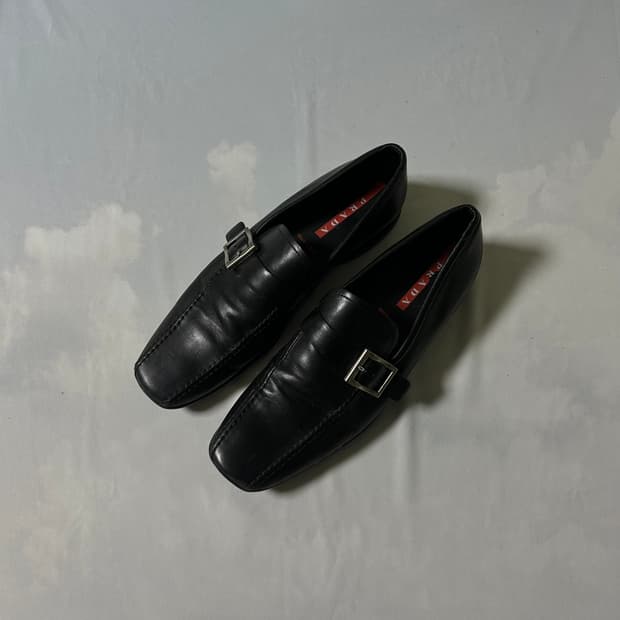 Prada sports buckle strap loafer