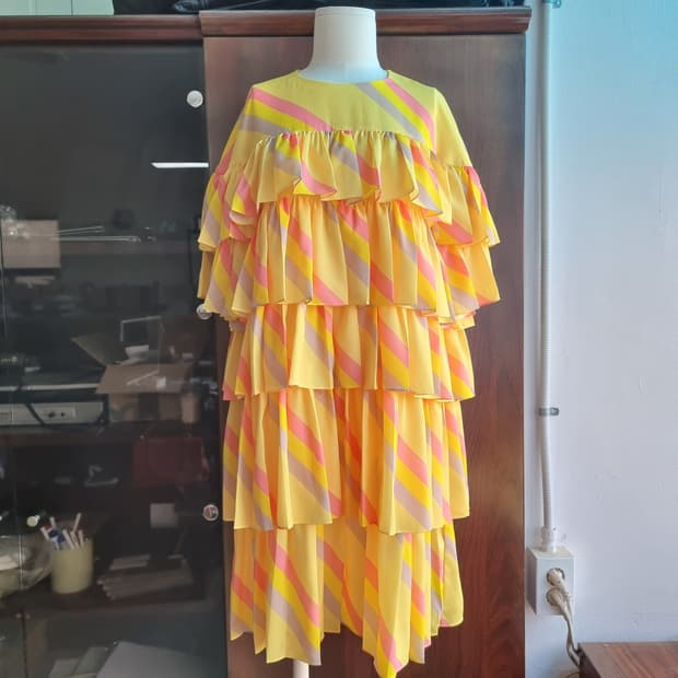 MSGM 멀티컬러 프릴 원피스 (55-날씬66/표기42) 상태최상