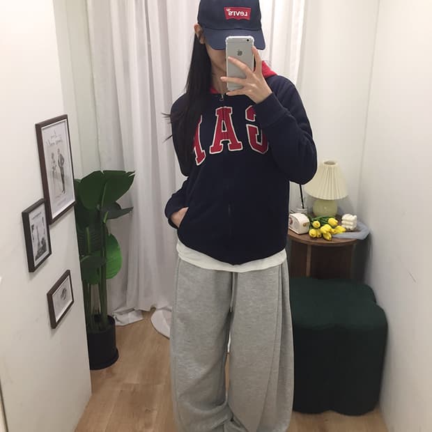 여성 GAP 양털 후드집업 100