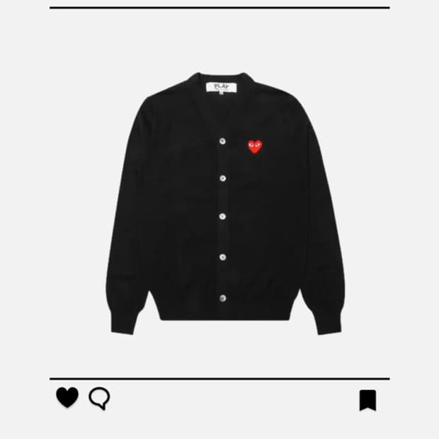 꼼데가르송 레드 하트 가디건 Black