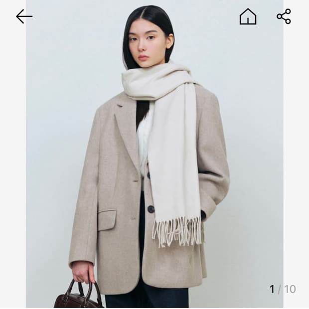 무신사스탠다드 우먼즈 울 블렌드 멜톤 오버 숄더 블레이저