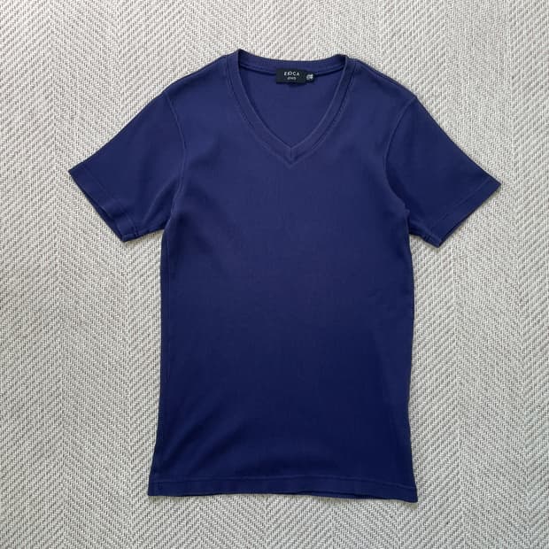 빈티지 epoca uomo 이태리 네이비 코튼 반팔티 