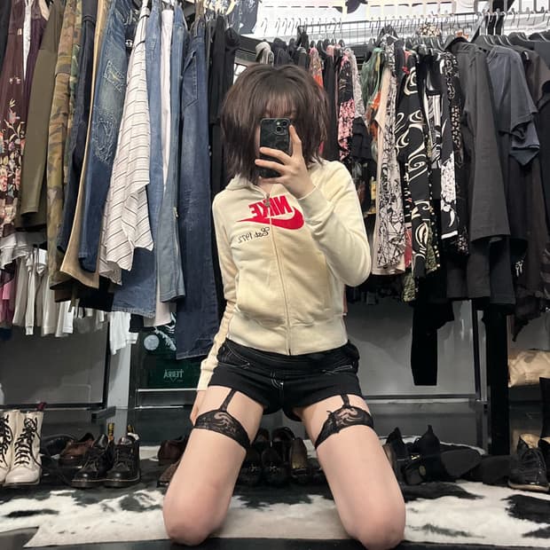 나이키 베이지 후드집업