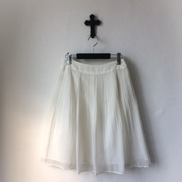 Pleats midi skirt