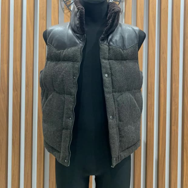 프라다 푸퍼 요크 베스트(울/레더/시어링/다운충전)46 사이즈