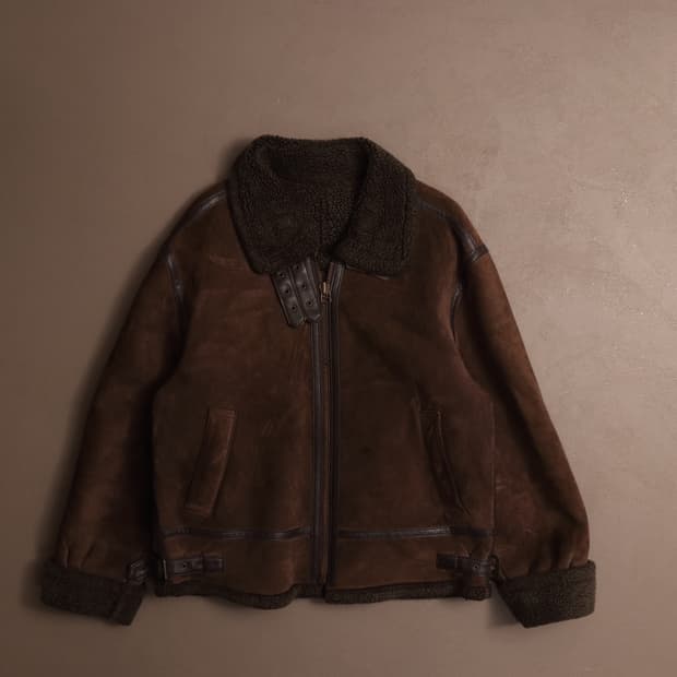 90's B-3 소가죽 레더 양털 무스탕 A1830