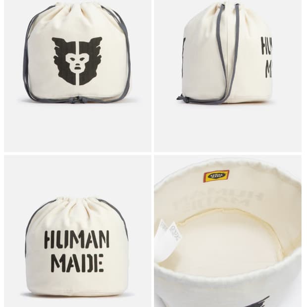 새제품) 휴먼 메이드 드로우스트링 백 화이트 HM28GD011