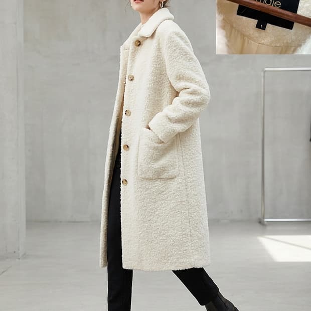 여)  마쥬 부클레 아이보리 코트